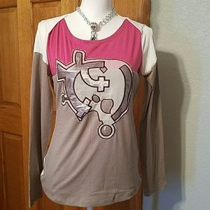 top, For Her, sz M/L, pink